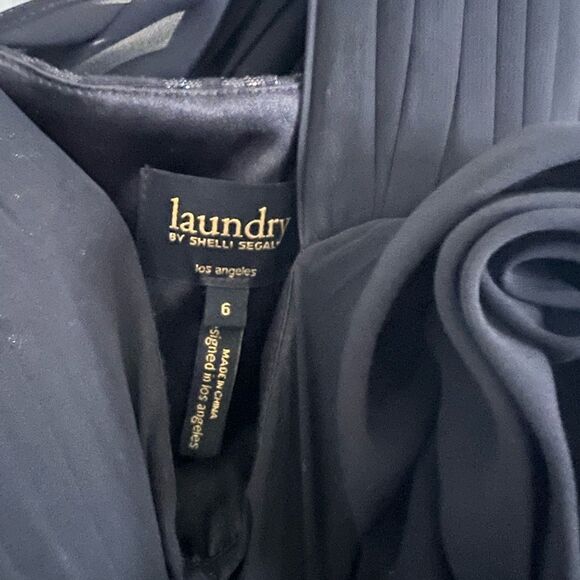 Laundry by shelli segal black brocade chiffon one shoulder dress - Picture 6 of 11